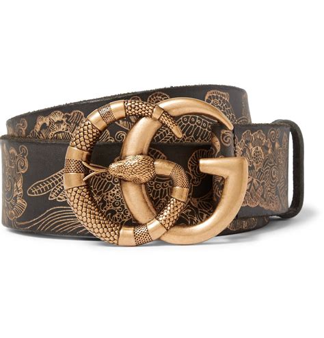 A Confident Choice For Evening Guccis Black Leather Belt Is Embossed