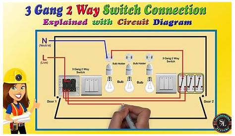 3 Gang 2 Way Switch Connection / How to Wire Three Gang Two Way Switch