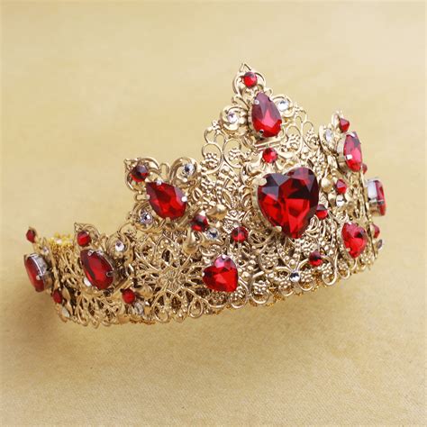 MINTHE Red Queen Crown, Queen Of Hearts, Crown - olenagrin