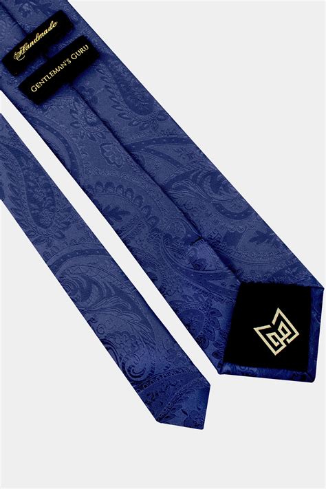 Navy Blue Paisley Tie And Pocket Square Set Gentleman S Guru