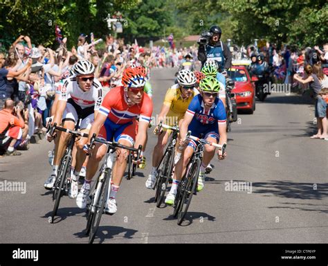 London 2012 Olympics Cycling Mens Road Race The Leading Group At