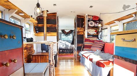 Awesome School Bus Conversion Into Tiny House On Wheels Full Tour