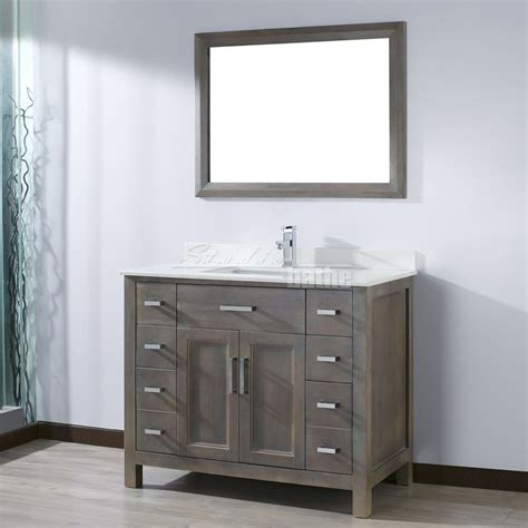 42 Inch French Gray Finish Bathroom Vanity 42 Inch Bathroom Vanity