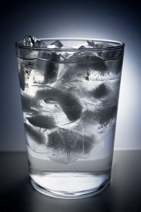 Glass Full Of Ice And Water Stock Photo Image Of Contrast Overflow