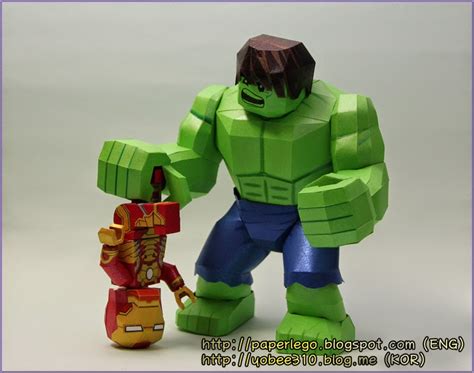 Yobees Lego Mini Figure Paper Craft Complete And Making Lego Hulk
