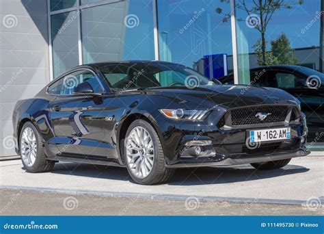 Black Ford Mustang Parked Outdoors Editorial Image Image Of Mustang