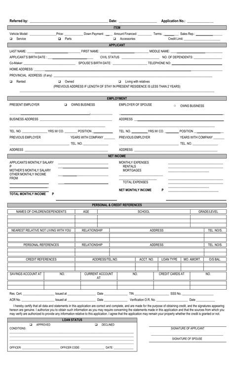 Individual Loan Application Form Fill Out Sign Online And Download
