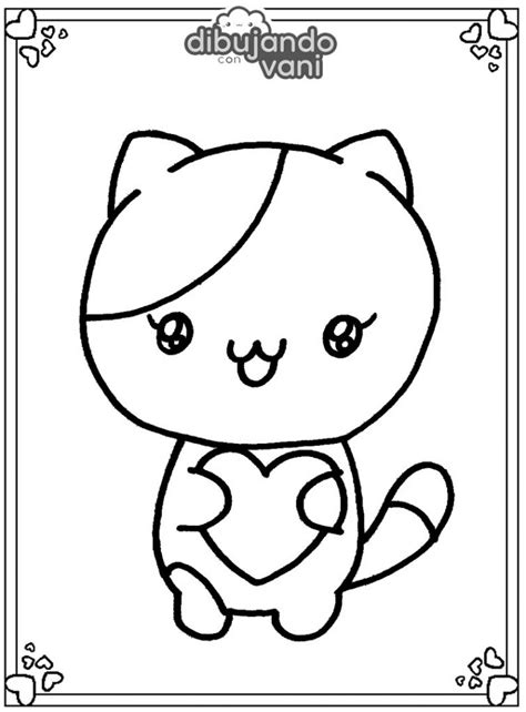 Dibujos Para Pintar De Gatos Kawaii Páginas Imprimibles