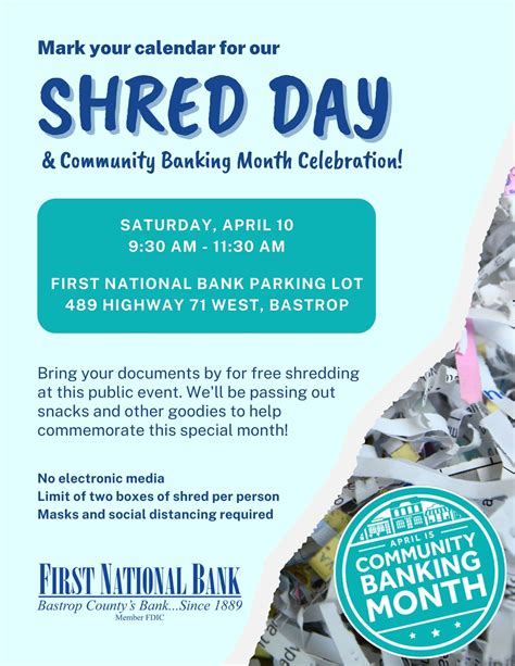 Spring Community Shred Day 2021 First National Bank Of Bastrop