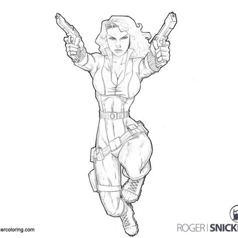 Black Widow From Marvel Coloring Pages Free Printable Coloring Pages
