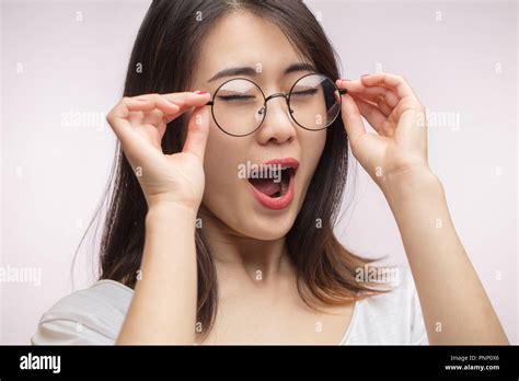 Young Asian Attractive Woman Feels Happy Wearing Her New Optical