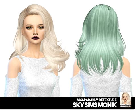 Sims 4 Hairs Miss Paraply Skysims Monik Hair Retextured Sims Hair