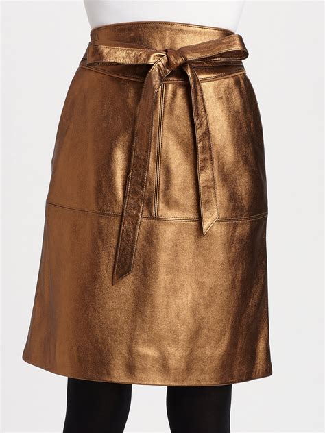 Marc By Marc Jacobs Limelight Metallic Leather Skirt In Metallic Lyst