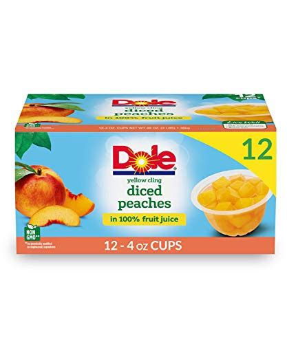 Dole Fruit Bowls Diced Peaches In 100 Juice Gluten Free Healthy Snack