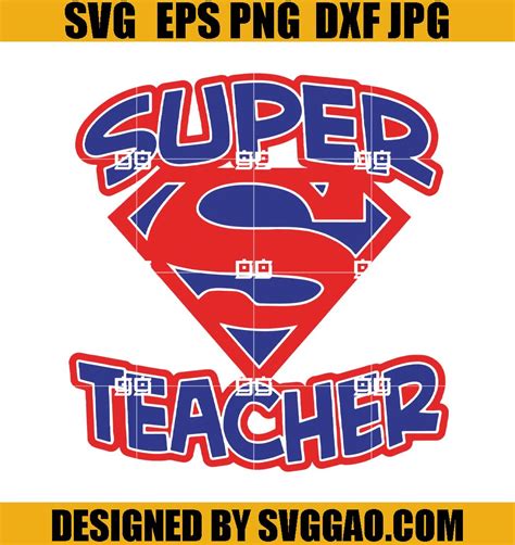 Super Teacher Svg Teacher School Svg Super Woman Svg