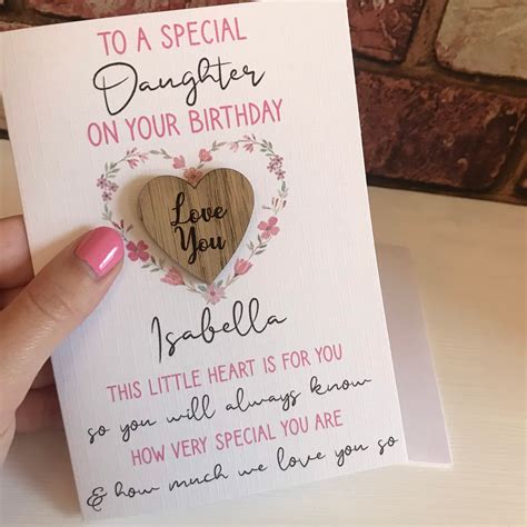 Personalised Daughter Birthday Card With Keepsake Heart Etsy