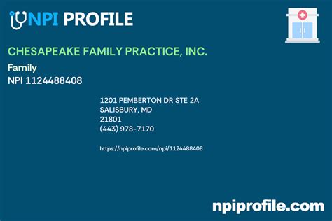 CHESAPEAKE FAMILY PRACTICE INC NPI Nurse Practitioner In Salisbury MD