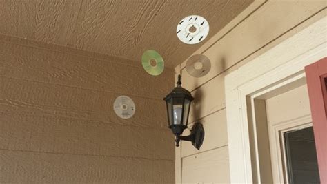 You can keep birds from nesting on your porch with different products designed to scare birds away from your property.mount a plastic. How to Stop Birds From Building Mud Nests on My Front Porch