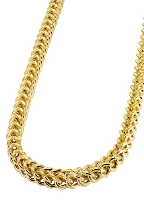 14k Gold Chain Hollow Yellow Franco Chain Frostnyc