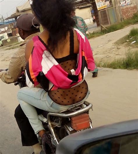 [photo] imagine this naija babe and her crazy dressing exposing her body half nude on bike