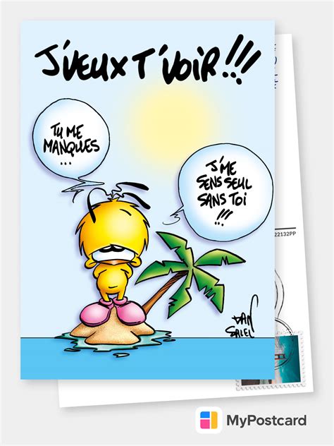 Le Piaf Jveux Tvoir Comic And Cartoon Cards 🎭😜 Send Real Postcards Online