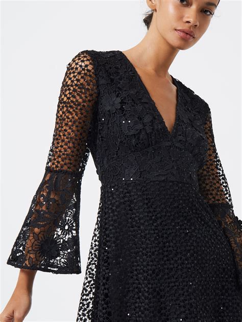 Gudrana Caballo Lace Mini Dress Blackblack Sequins French Connection Uk