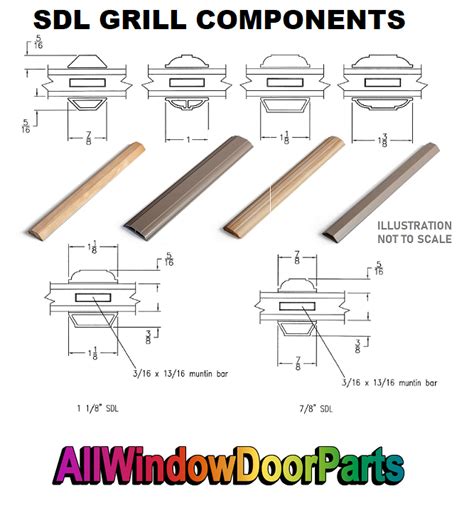Wood Divided Lite Sdl Grille Bars Window Grill Inserts 1 38 W