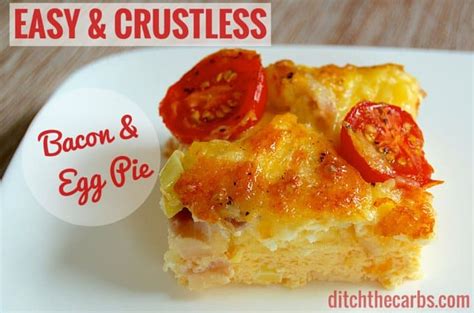 Easy Crustless Bacon And Egg Pie Gluten Free