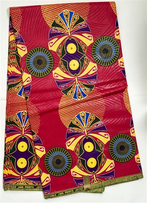 African Print Fabric Dutch Wax Ankara Dark Pink