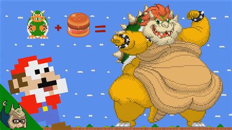 😱🍔 Mario Vs Super Sized Fat Bowser Maze Mario Cartoon Animation Youtube