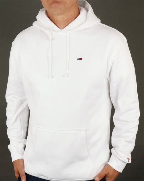 tommy hilfiger hoodie classic white hooded sweatshirt top cotton