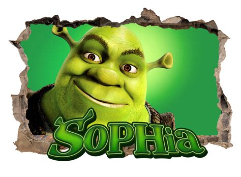 Personalised Any Name Shrek Wall Decal 3d Art Stickers Vinyl Room