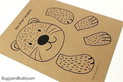 Stuffed Paper Bag Sea Otter Craft With Printable Template Letter O