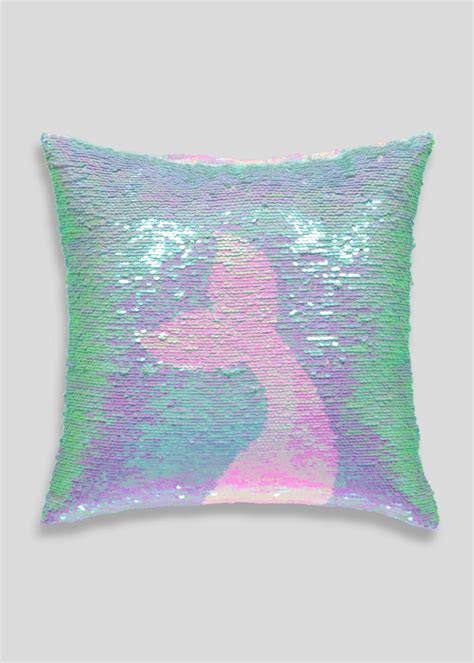 Two Tone Mermaid Sequin Cushion 35cm X 35cm Pink Sequin Cushion