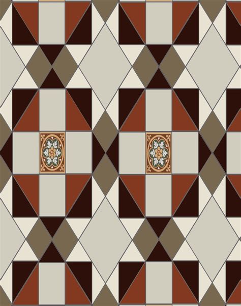 Original Style Victorian Floor Tiles Rochester 5 Colour Pattern