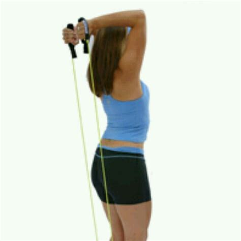 Overhead Triceps Extension With Band Exercise How To Workout