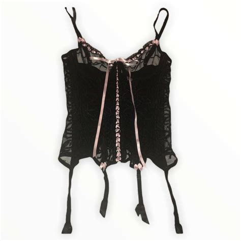 Agent Provocateur 34c Black Lace Corset Garter Linger Gem