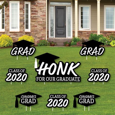 Honk For Our Graduate Yard Sign And Outdoor Lawn Decorations Class