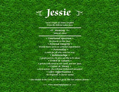 Jessie Meaning Of Name