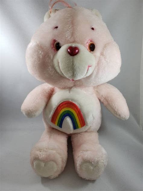 Vintage Care Bears Cheer Bear Plush Stuffed Animal Toy By Kenner