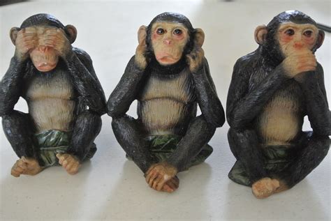 See Hear Speak No Evil Monkey Figurines Set Property Room