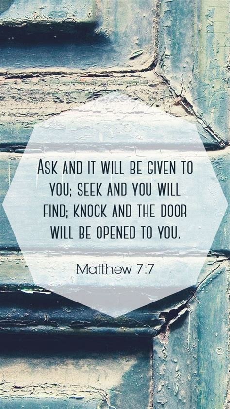 This is how we can expect jesus to do things for us, but there's some things to unravel here. Matthew 7:7 "Ask and it will be given to you, seek and you ...