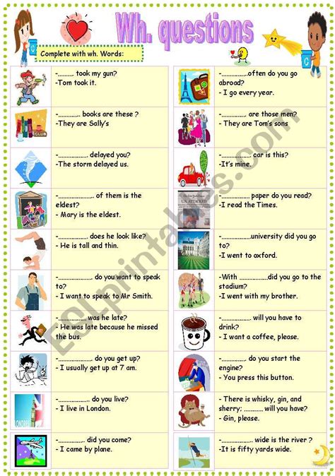 Wh Questions Esl Worksheet By Ben 10