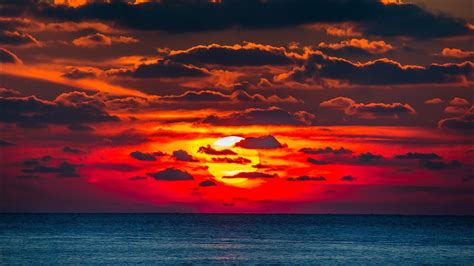 Sea Sky Clouds Oceans Sunsets Nature Coolwallpapersme