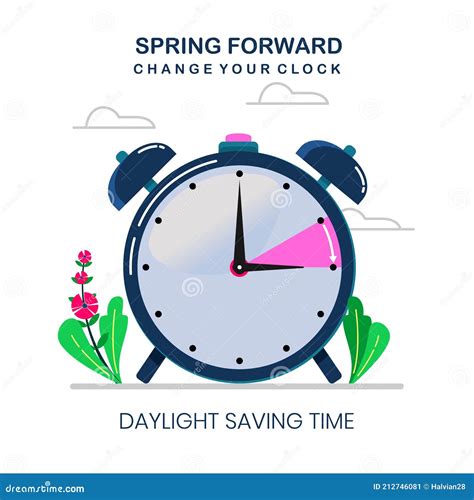 Daylight Saving Time Illustration Spring Forward On 14 March Change