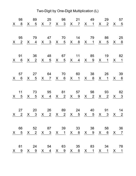 6th Grade Multiplication Worksheets Printable Free