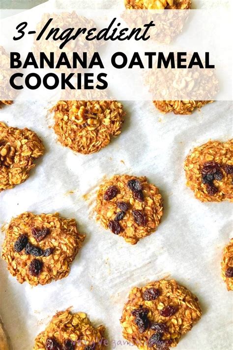 Oatmeal banana cookies are an easy 3 ingredient flourless, vegan and healthy cookie you will love under 100 calories! 3 Ingredient Banana Oatmeal Breakfast Cookies (no egg, no ...
