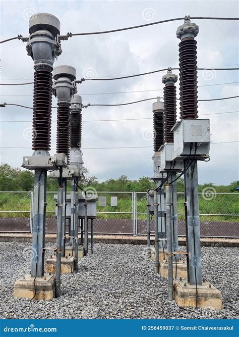 115kv High Voltage Equipment In The Switchyard Stock Image Image Of