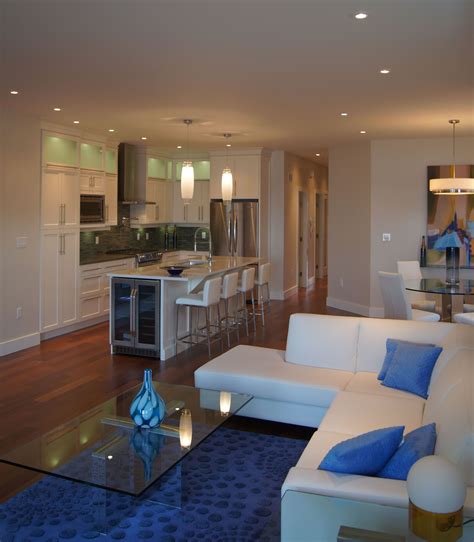 Small Kitchen Open Concept Lakeshore Condo Living Room Design By