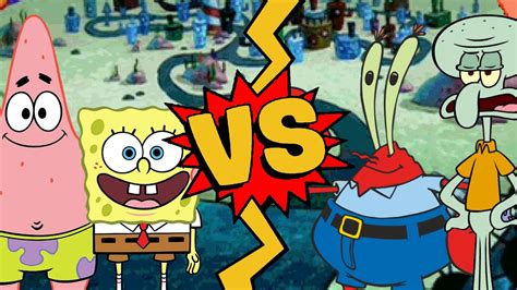 Mugen Battles Spongebobpatrick Vs Squidwardmr Krabs Youtube